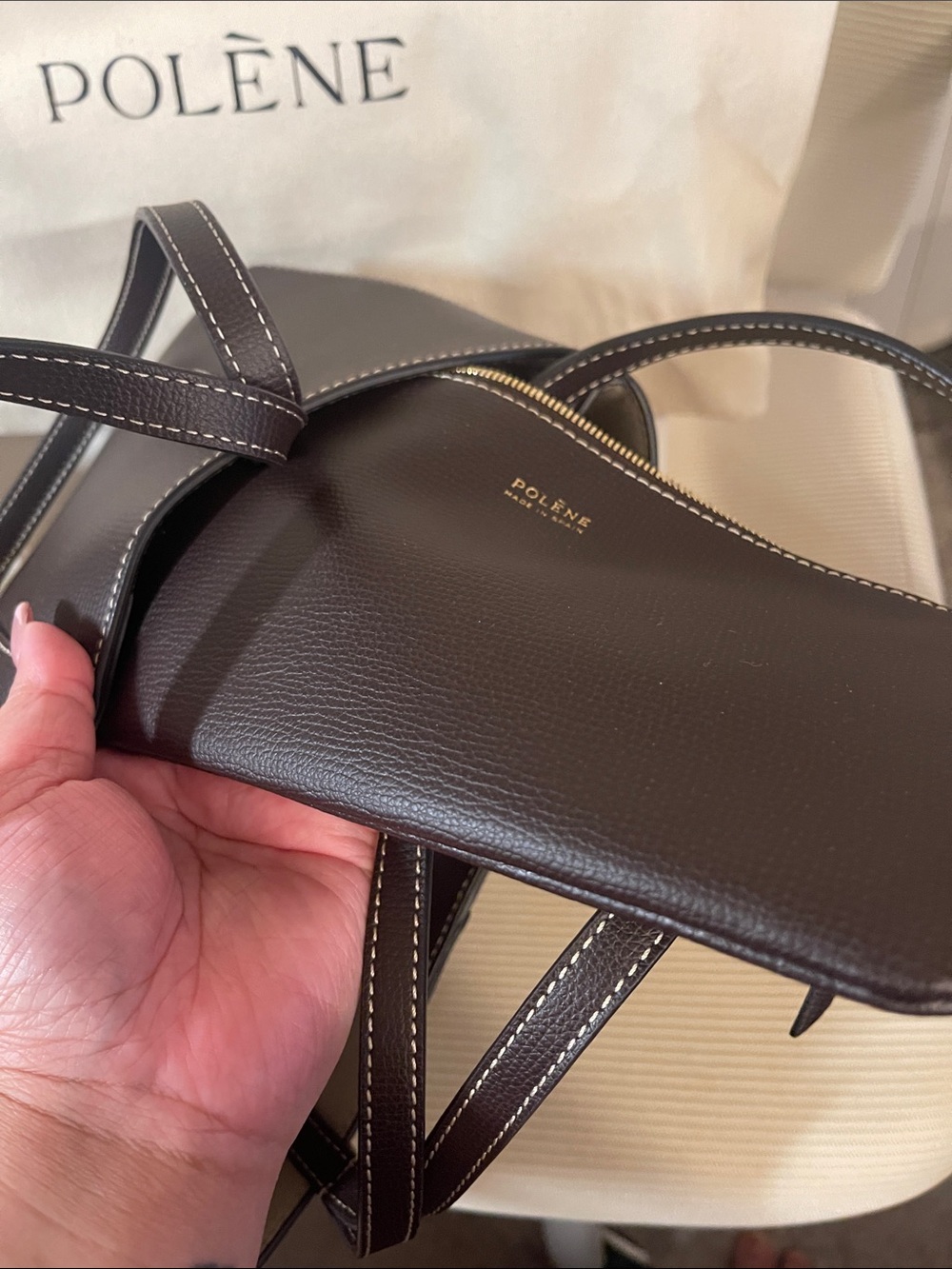 AUTHENTIC POLENE Cyme Mini EDITION TEXTURED EBONY BRAND NEW WITH BOX & DUSTBAG - Picture 6 of 7